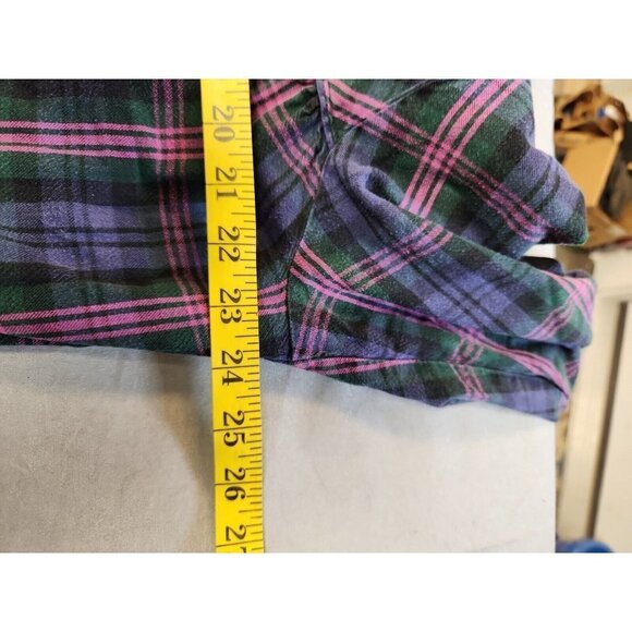 VTG 90s L.L. Bean Womens Medium Flannel Primitive Country Plaid Nightgown Medium - Picture 6 of 6